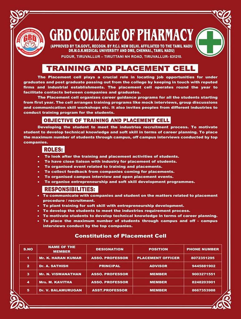 Training and Placement Cell Poster